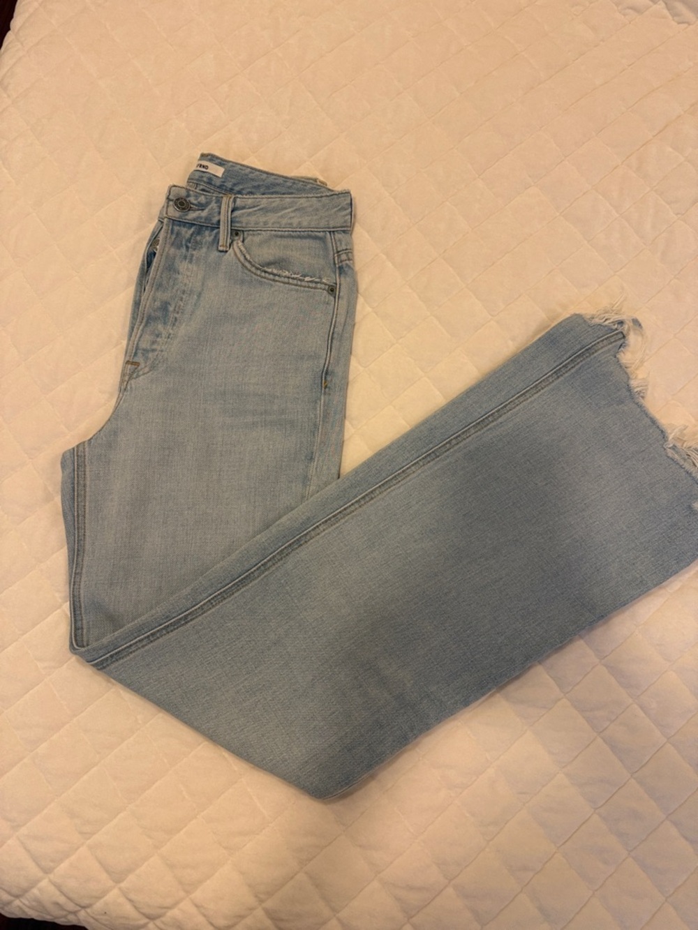 GRLFRND Women’s High-Rise Light Wash Straight Jeans